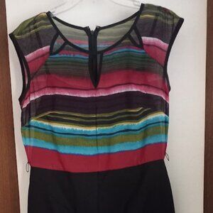 Alyx limited  size 10 sleeveless dress. multi top with black skirt
